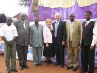 Pastor Leo Strathman and Donna preaching at their First International Healing Crusade in Africa